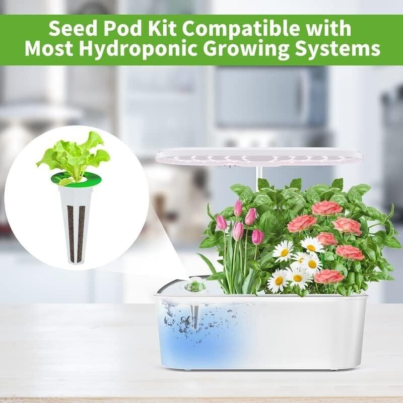 121PCS Indoor Hydroponic Garden Kit with Grow Sponges, Baskets, Domes & Labels for Fresh Herbs, Veggies & More, Easy to Use!