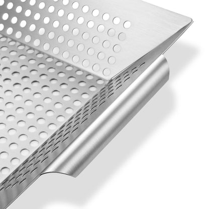 Vegetable Grill Basket - Stainless Steel Barbecue Wok Pan Tray for Grilling