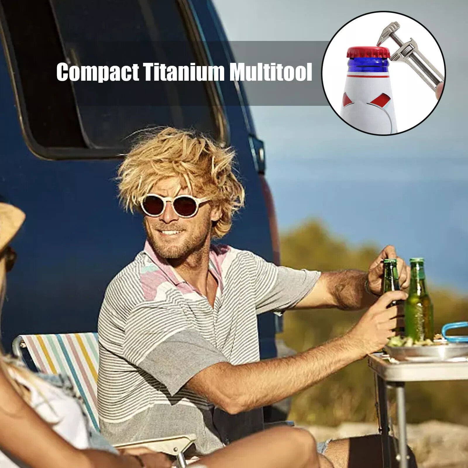 3×Compact Titanium Multitool Alloy Everyday Multi Functional Wrench Spanner Mini