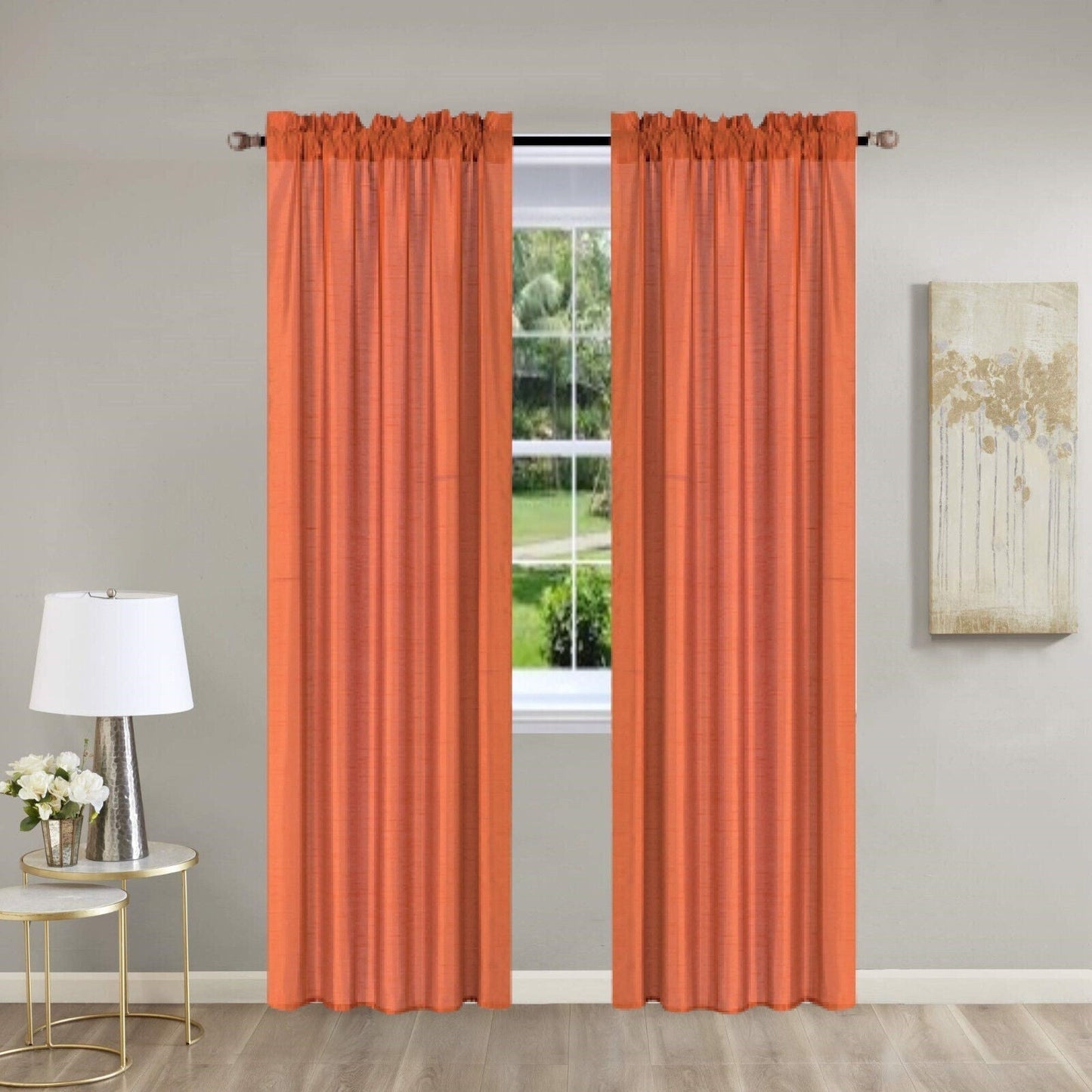 Pinch Pleat Curtain Panels 2 Pack Unlined Rod Pocket Window Sheer & Light, Fits 2” Rod, Non-Blackout Home Decor Upgrade