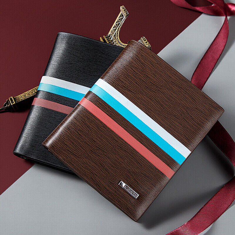 Mens Leather Wallet Bifold Card Holder Billfold Slim Clutch Money Pocket Handbag