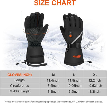 (Size L ) Heated Gloves, 5000Mah, Waterproof, Touchscreen, for Skiing, Riding..