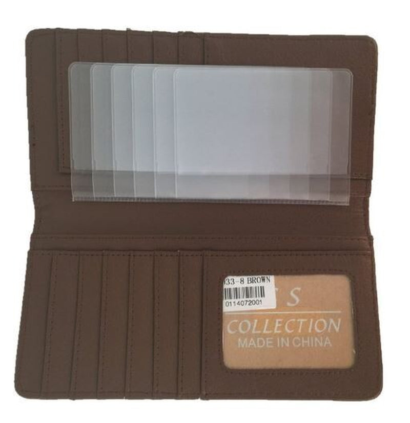 Longhorn Men Wallet Western Bifold Check Book Style W011-30 Ostrich Brown