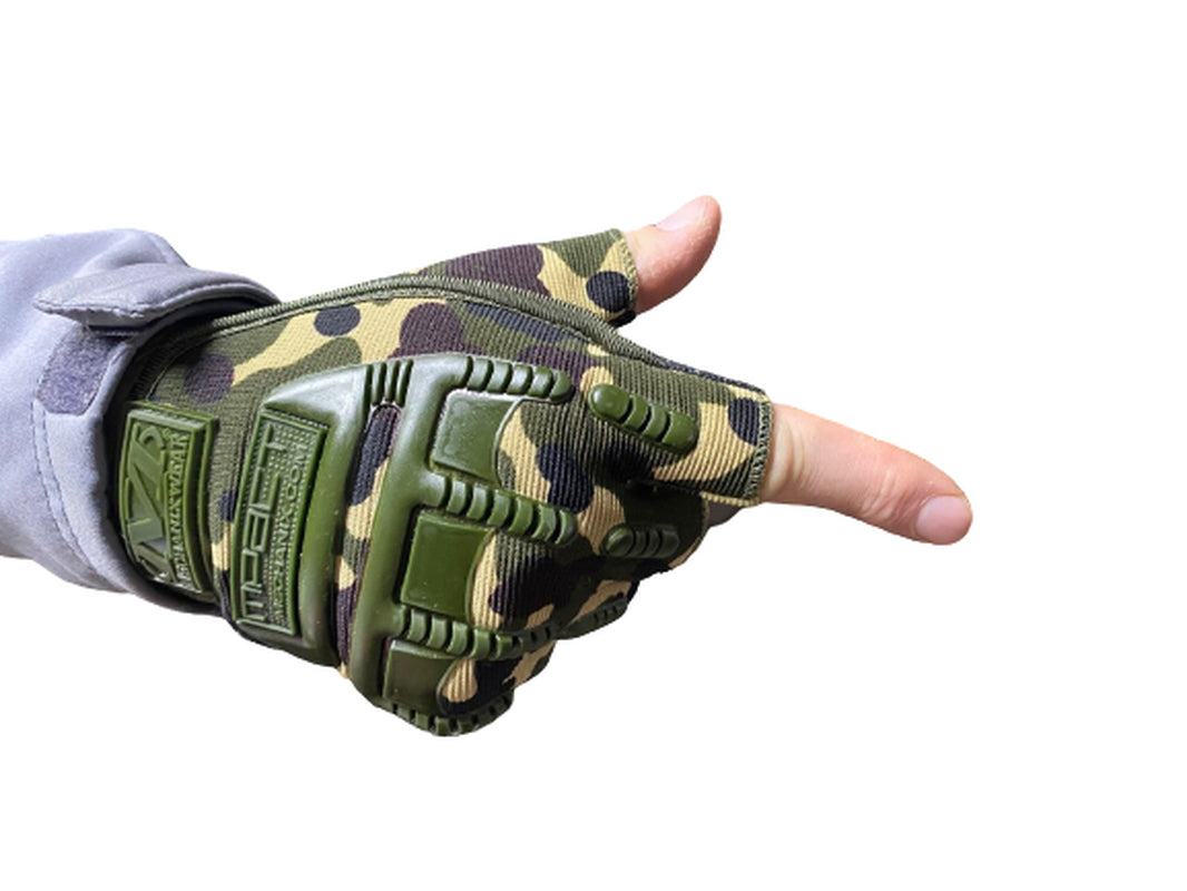 Tactical Half Finger Gloves Military Combat Police Camouflage Fingerless