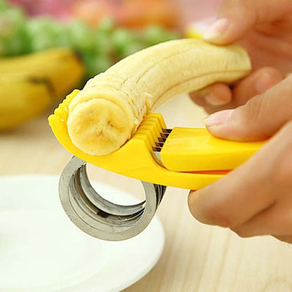 Banana Slicer Fruit Knife Kitchen Gadget Bar Tools Veggie Cutter Stainless Steel