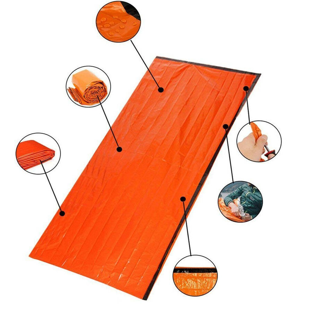 Camping Thermal Sleeping Bag Emergency Survival Hiking Blanket Gear Kit Outdoor