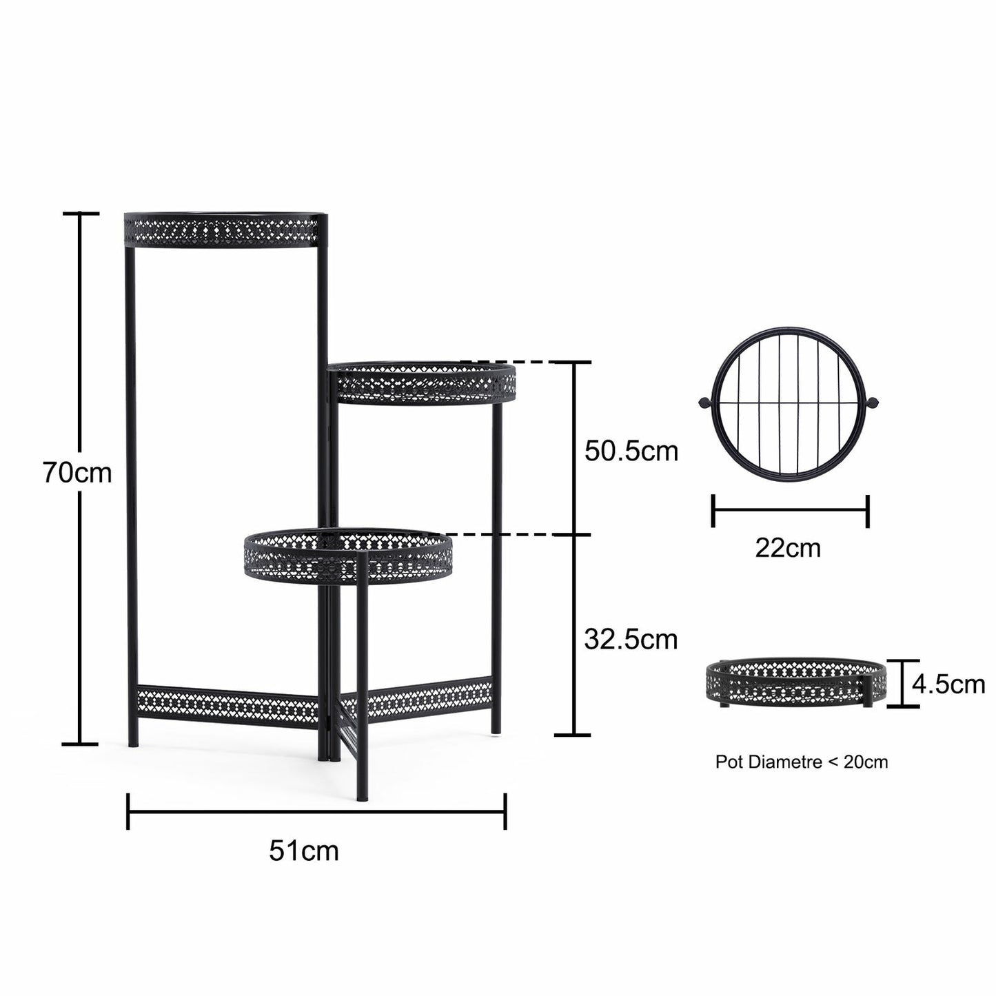 Thick Multi Tier Metal Plant Stand Display Bonsai Shelf Home Garden Patio Room