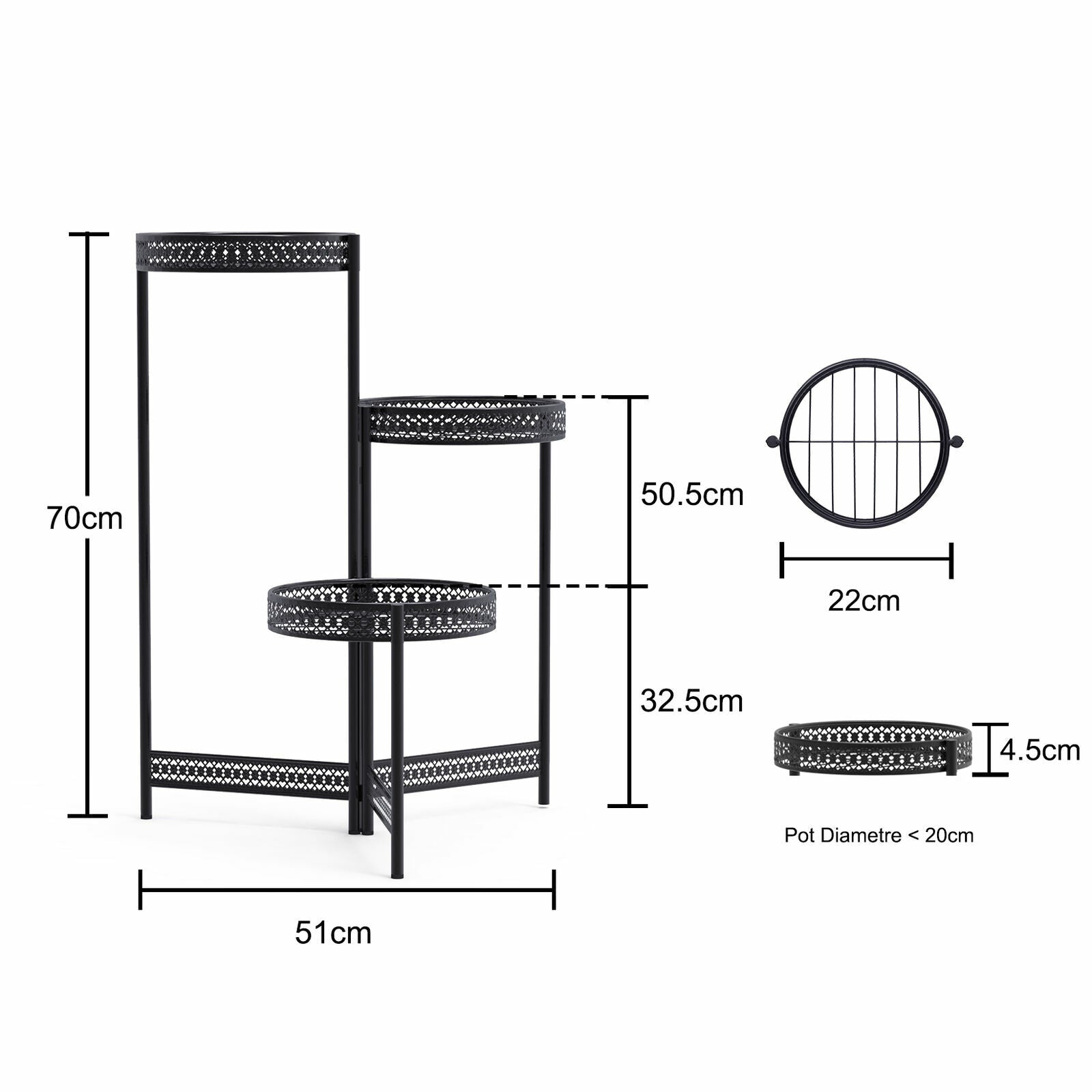 Thick Multi Tier Metal Plant Stand Display Bonsai Shelf Home Garden Patio Room