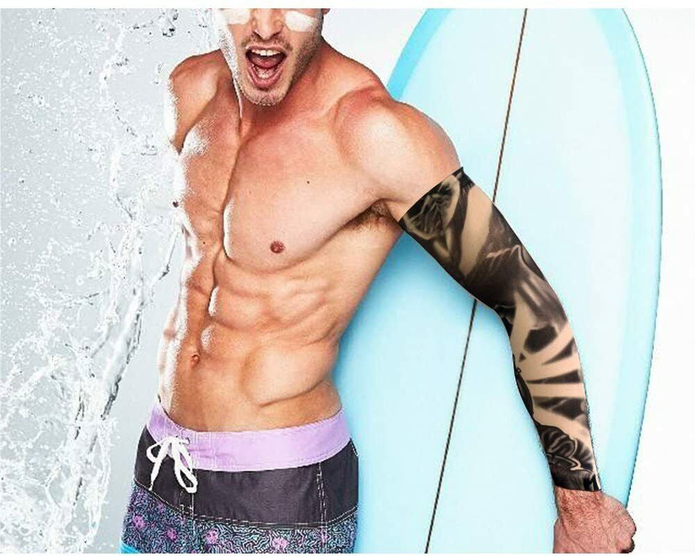 10/12PC Tattoo Cooling Arm Sleeves Cover Basketball Golf Sport UV Sun Protection