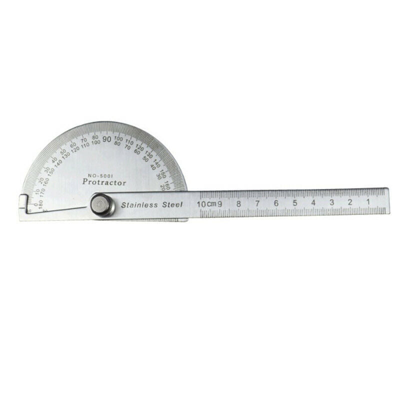 Protractor Angle Finder Arm Stainless Steel Measuring Ruler Tool 180 Degree USA