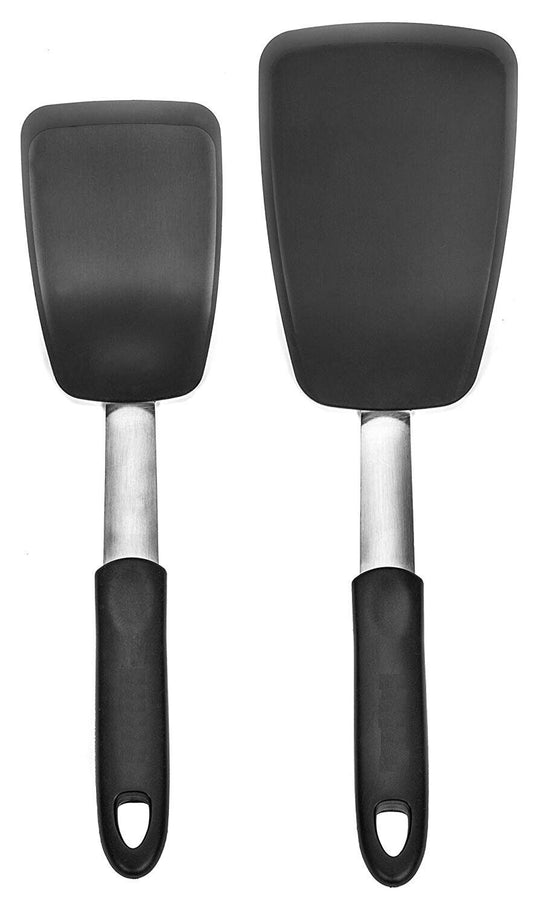 Silicone Spatula Turner - Heat Resistant 440°F, Non-Stick, BPA-Free, Stainless Steel Core, Soft Grip Handle - Perfect for Pancakes, Eggs & Cooking!