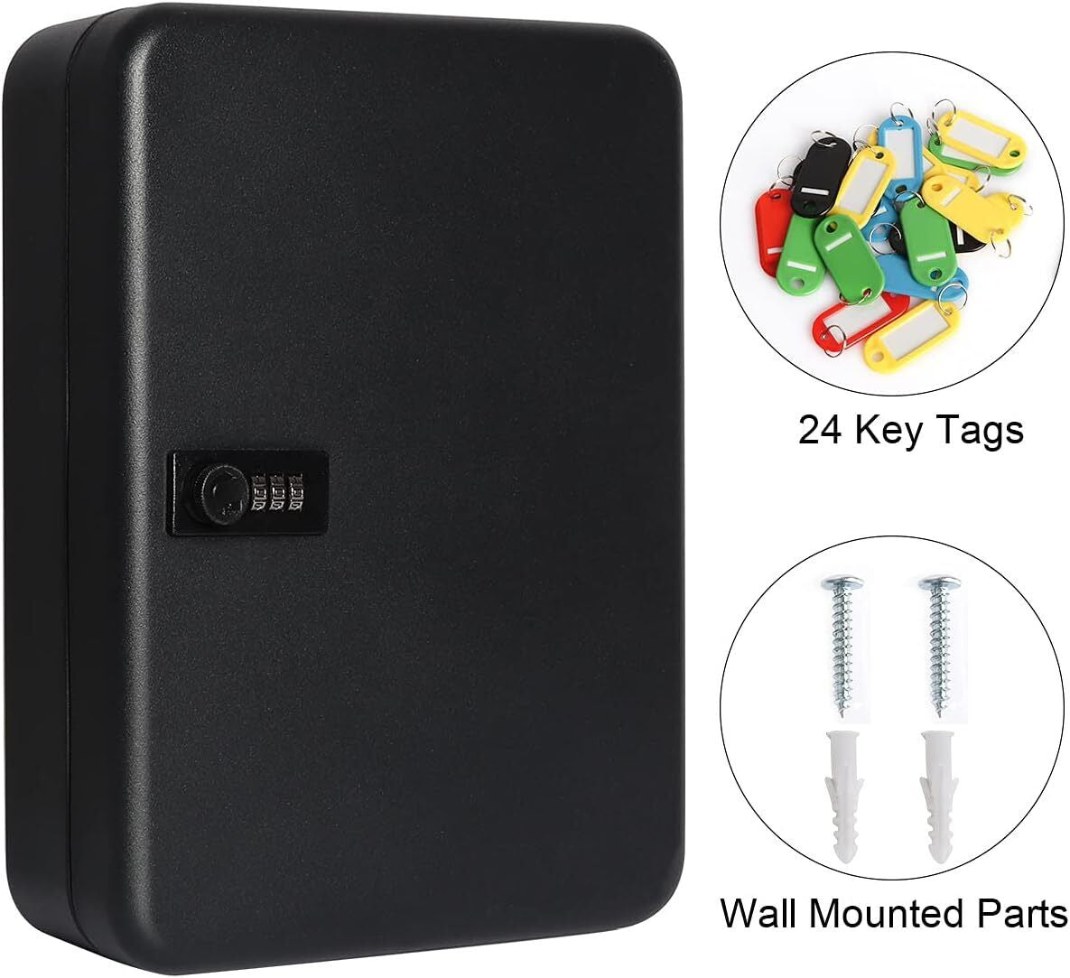 Key Cabinet Wall Mount,Locking Key Organizer,Key Storage Lock Box with Code,Key