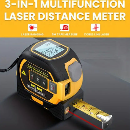 Digital Laser Tape Measure with Crosshairs 3 in 1 Digital Tape Measure 196Ft High Precision Rangefinder