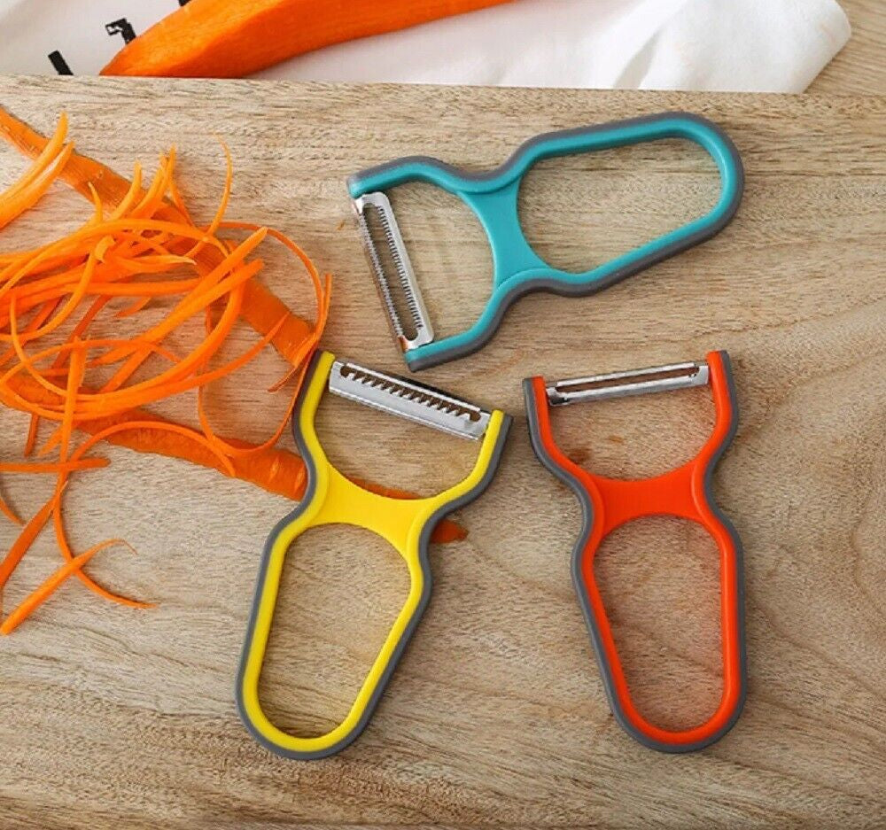 Kitchen Gadgets 3-Piece Stainless Steel Vegetable Peeler Set – Sharp Swivel Peelers for Effortless Peeling of Potatoes, Apples & More