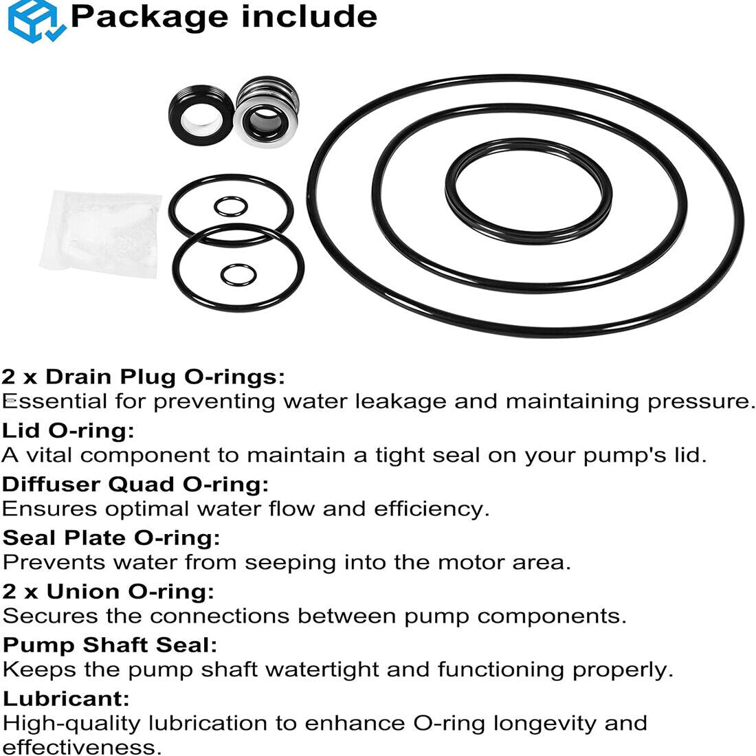 Pentair SuperFlo O-Ring Repair Kit Supermax 78 Pool Pump Gasket Seal O-Ring Rebuild Repair Kit