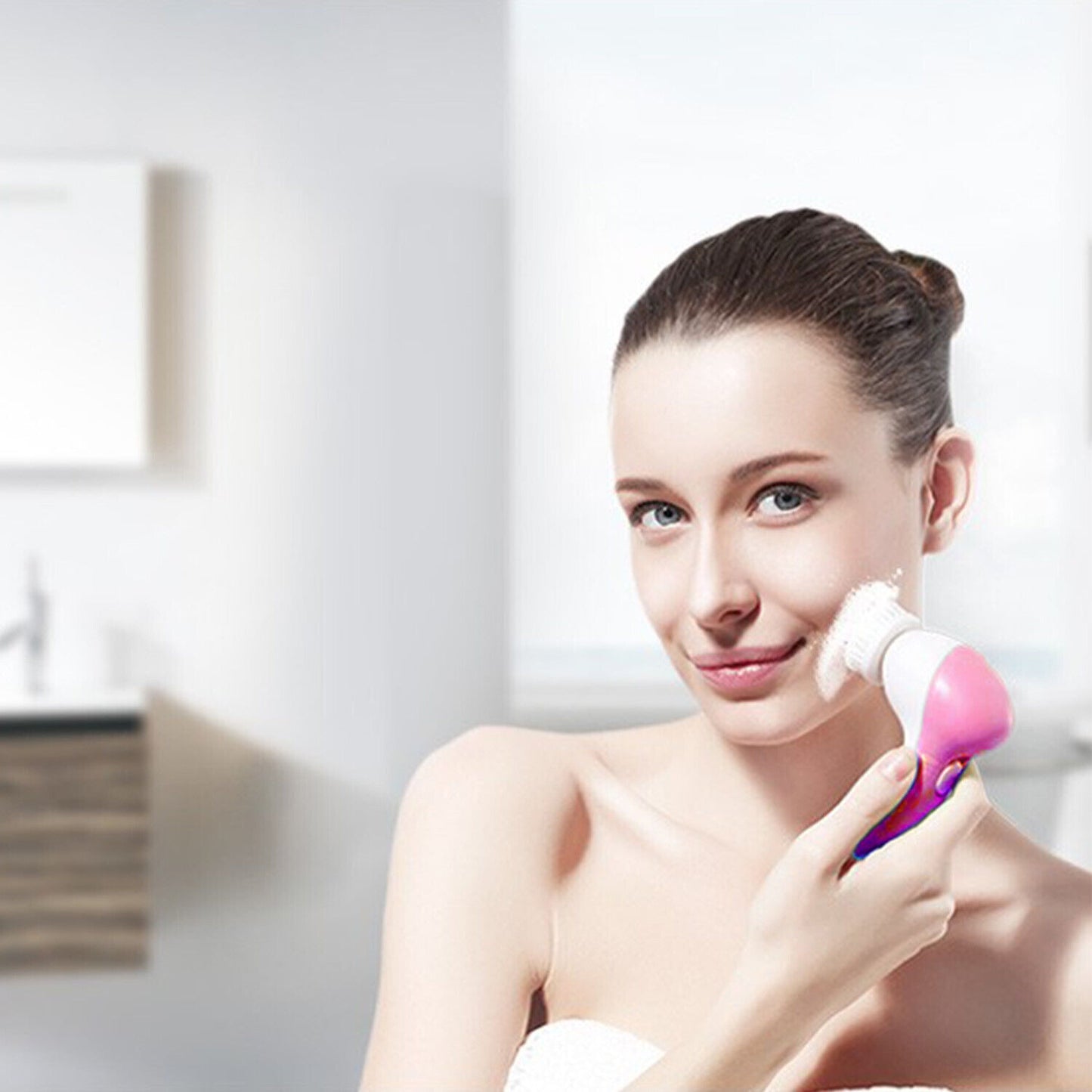 360° 5 in 1 Facial Cleansing Brush Electric Face Body Scrub Tools Waterproof