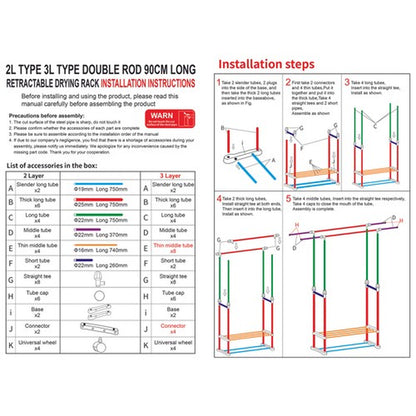 Heavy Duty Clothing Garment Rack Rolling Clothes Organizer Double Rails Hanging