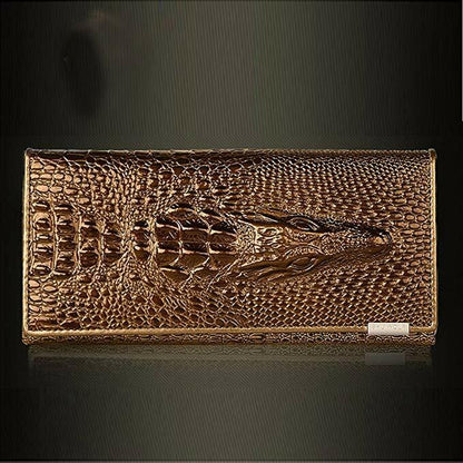 Leather 3D Embossing Alligator Ladies Crocodile Long Clutch Wallets Women Wallet