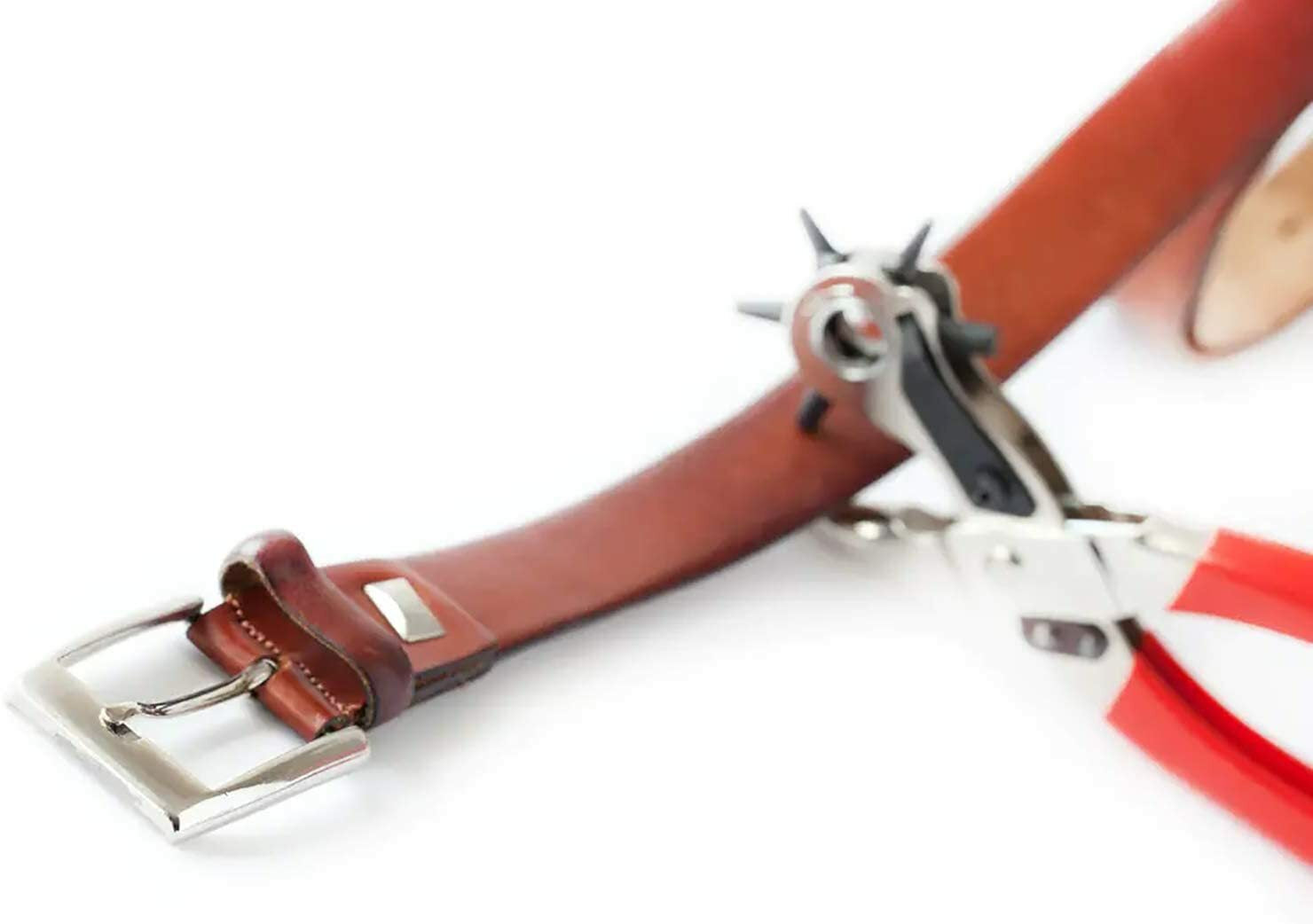9" Leather Hole Punch Hand Pliers Belt Holes 6 Sized Puncher Heavy Duty Tool New