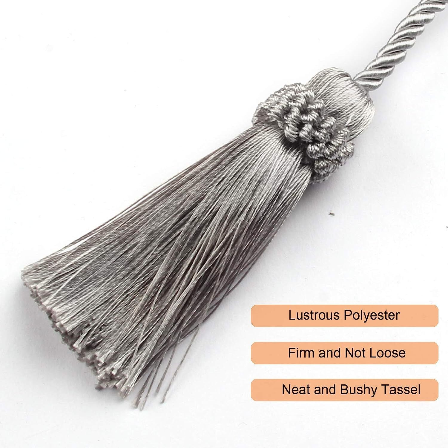 4PCS Curtain Tiebacks Handmade Decorative Curtain Holdbacks Rope with Tassel