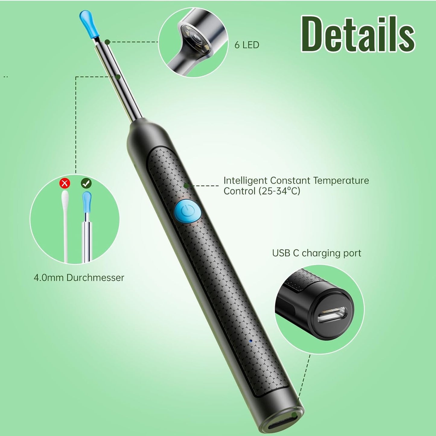 Ear Wax Remova Ear Wax Remover Tool with 8 Ear Set, Ear Cleaner with Camera USA