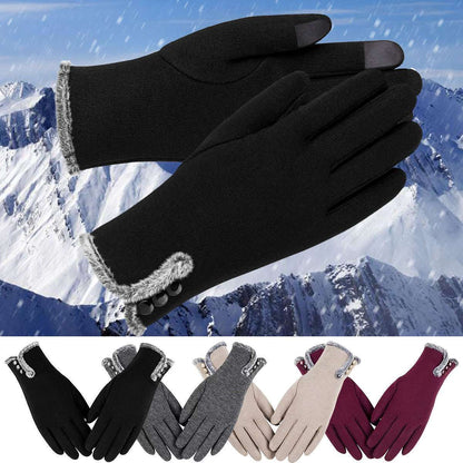 Women’s Warm Cashmere Touchscreen Gloves – Thick, Soft Winter Fleece Gloves for Texting, Typing, Cycling, Stylish Gift for Ladies