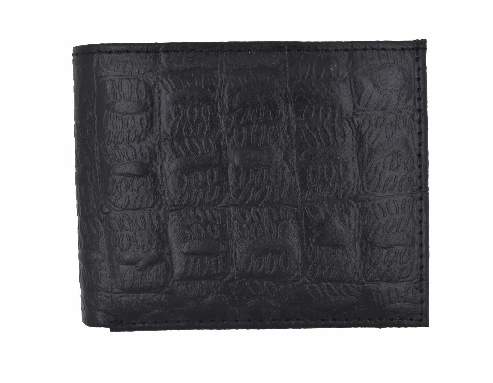 New Mens Genuine Leather Bifold Wallet ID Credit Card Alligator Window Crocodile