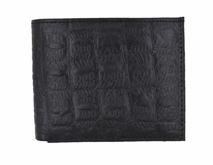 New Mens Genuine Leather Bifold Wallet ID Credit Card Alligator Window Crocodile