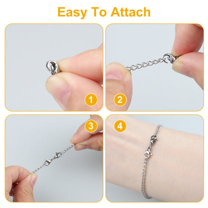 Necklace Chain with Double Lobster Clasp Connector Extender for Jewelry Bracelet