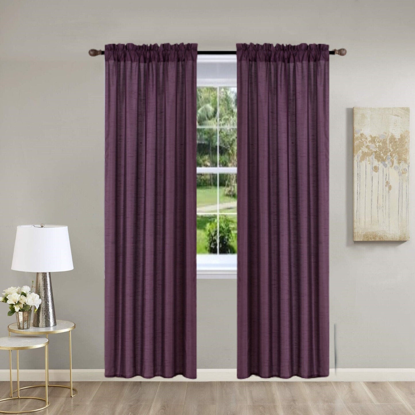 Pinch Pleat Curtain Panels 2 Pack Unlined Rod Pocket Window Sheer & Light, Fits 2” Rod, Non-Blackout Home Decor Upgrade