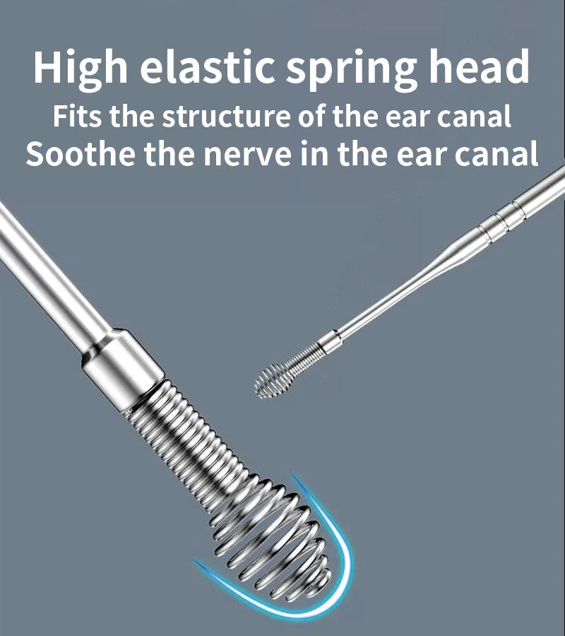 Ear Wax Remover Set 7Pcs Ear Cleaning Kit with Spiral Tool & Spoon | Safe & Reusable Ear Pick Curette for Deep Clean