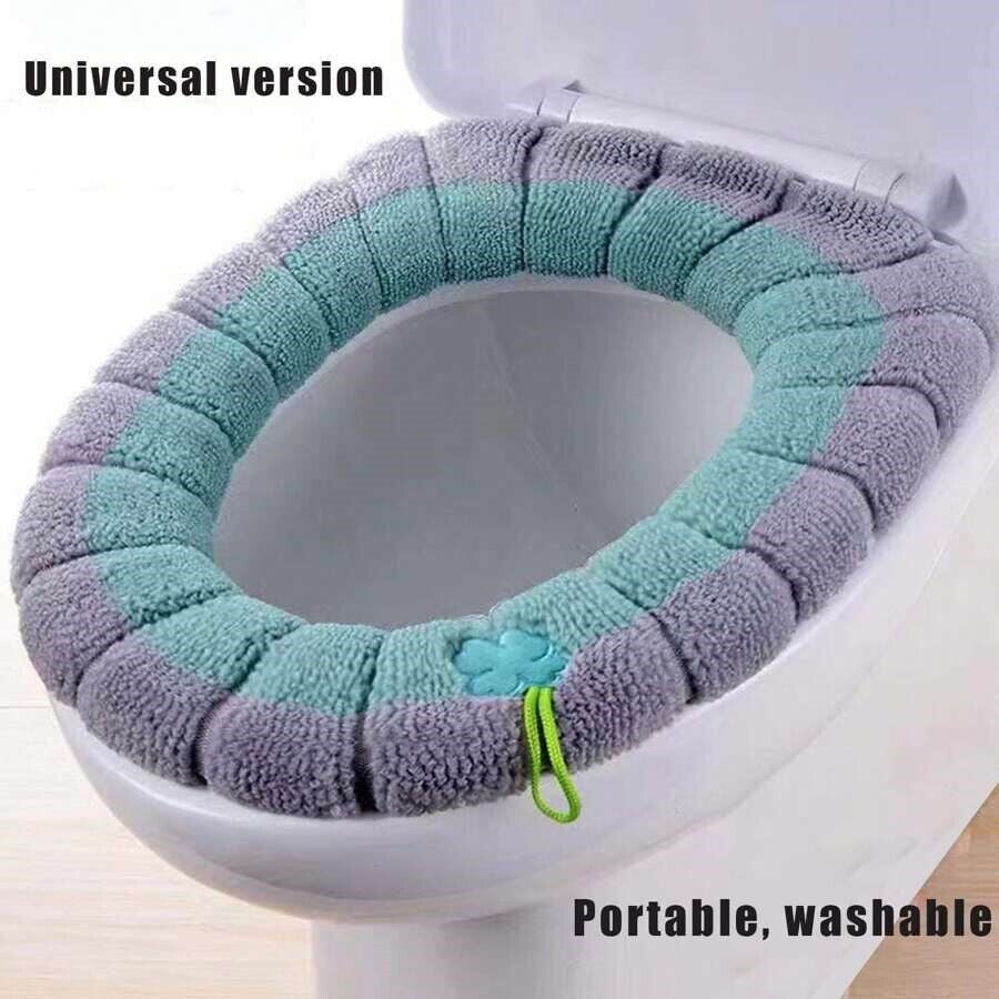 Cozy Bathroom Soft Thicker Stretchable Toilet Seat Cover – Washable & Warmer Cushion Mat for Cold Mornings | Viral Comfort Find