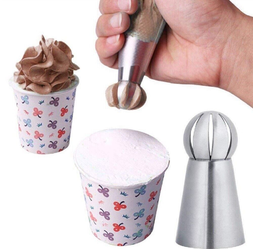 3 Pcs Russian Ball Sphere Icing Nozzles Set – Stainless Steel Pastry Piping Tips