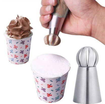 3 Pcs Russian Ball Sphere Icing Nozzles Set – Stainless Steel Pastry Piping Tips