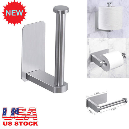 Self-Adhesive Toilet Paper Holder - No Drilling, Rustproof 304 Stainless Steel, Wall Mount for Bathroom, Kitchen & RV, Easy Install & Durable Design