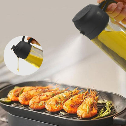 16oz 2-in-1 Olive Oil Spray Bottle for Cooking, BPA-Free Dispenser for Grilling, Baking, Air Fryer, Precise Oil Control & Mess-Free Design