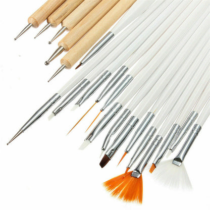 27 Pcs Nail Art Design Set Dotting Painting Drawing Polish Brush Pen Tool Kit US