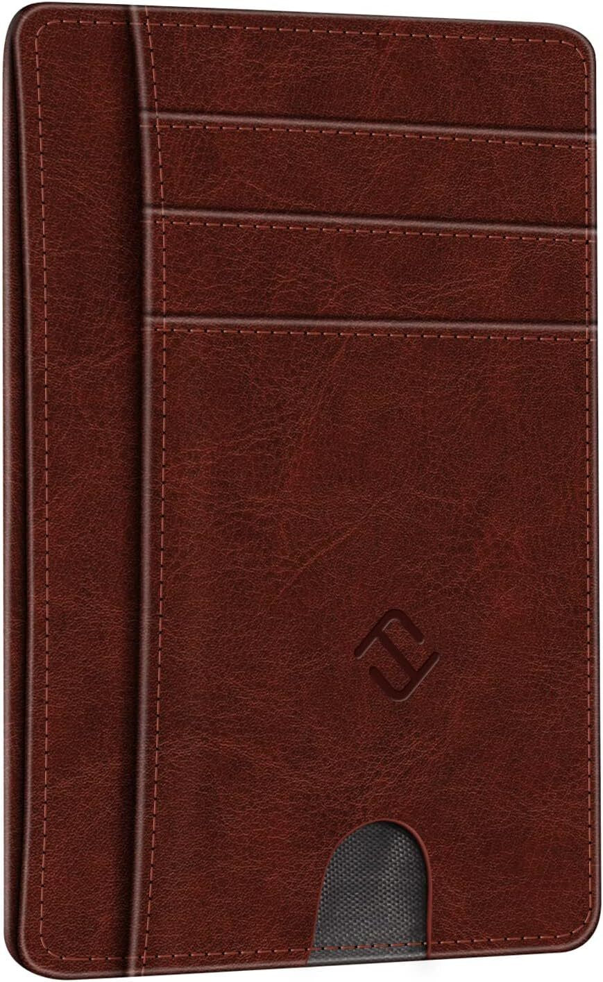 Mens RFID Blocking Leather Slim Wallet Money Credit Card Slots Coin Holder