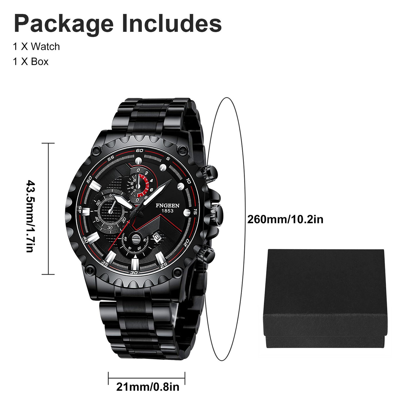 Waterproof Men'S Watch Classic Stainless Steel Quartz Luminous Luxury Wristwatch
