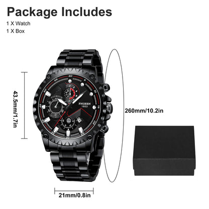 Waterproof Men'S Watch Classic Stainless Steel Quartz Luminous Luxury Wristwatch
