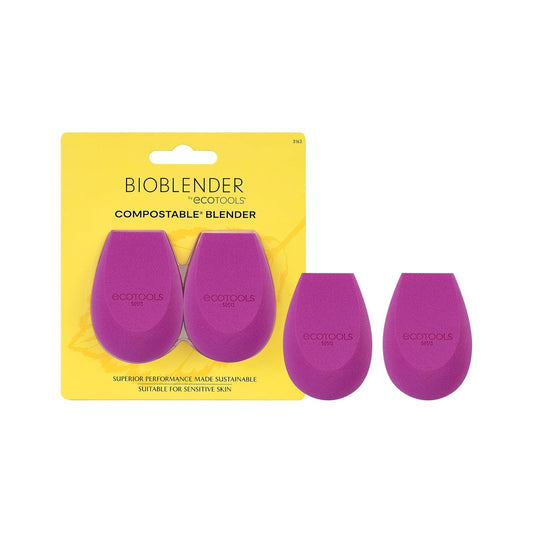 Bioblender Makeup Sponge Duo, Compostable Makeup Blender, for Liquid & Cream Foundation, Seamless Application, Eco-Friendly Beauty Sponge, Cruelty-Free & Latex Free, 2 Count