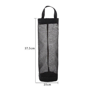 Hanging Plastic Bag Holder & Dispenser - Space-Saving Kitchen Storage, Reusable Grocery Bag Organizer, Mesh Trash Bag Holder for Pantry & Cabinet
