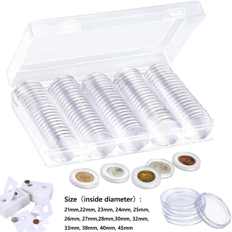 Transparent round COINNING Box Capsules Storage Containers Home Supplies