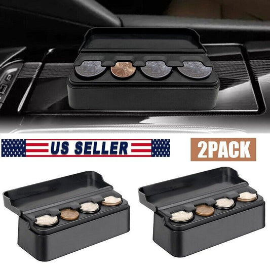 2Pcs Coin Holder for Car Coin Change Organizer Universal for Multiple-Size Coins