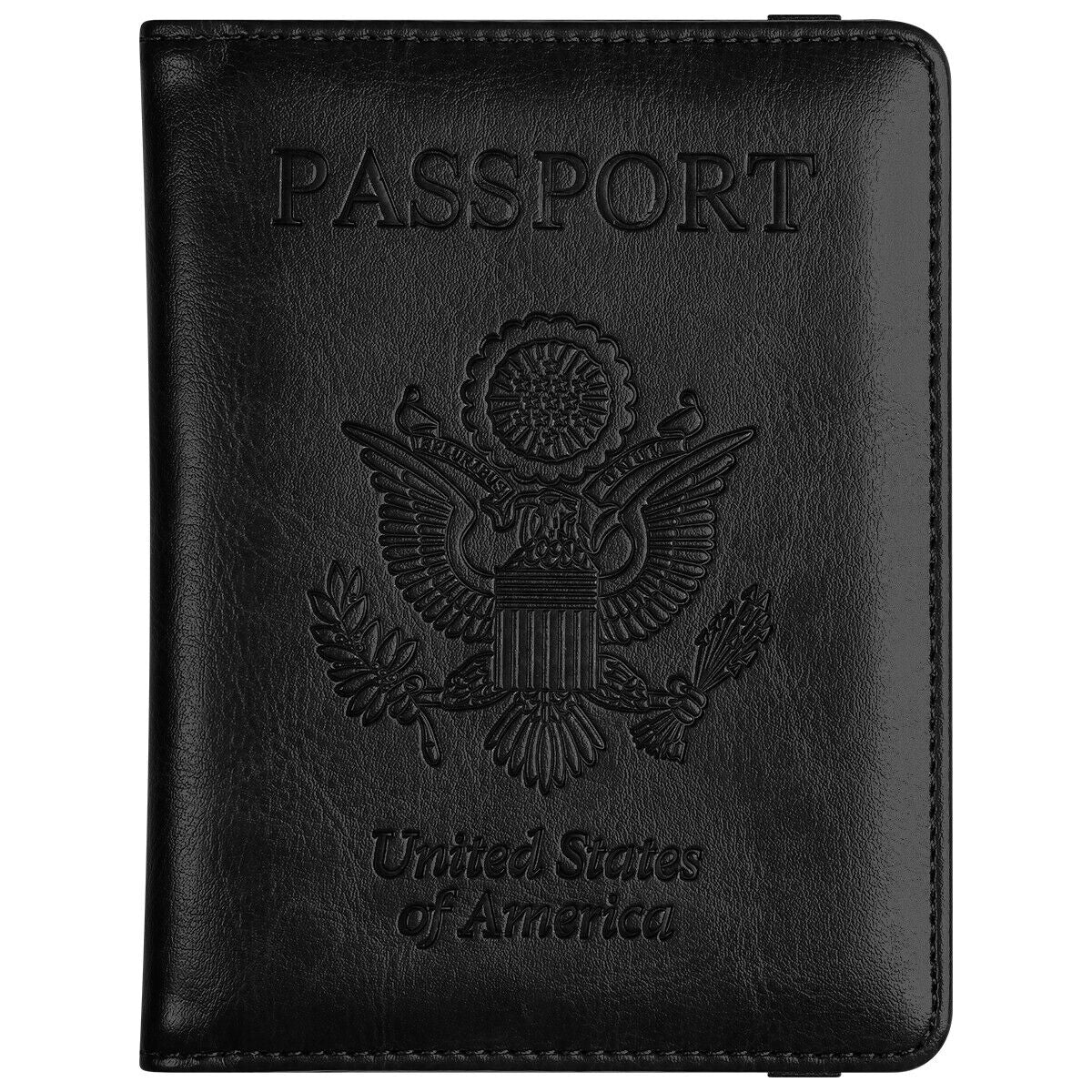 RFID Blocking Leather Passport Holder – Slim Wallet Cover with Card Slots for Men & Women | Airport Must-Have Organizer Travel Essentials