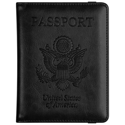 RFID Blocking Leather Passport Holder – Slim Wallet Cover with Card Slots for Men & Women | Airport Must-Have Organizer Travel Essentials