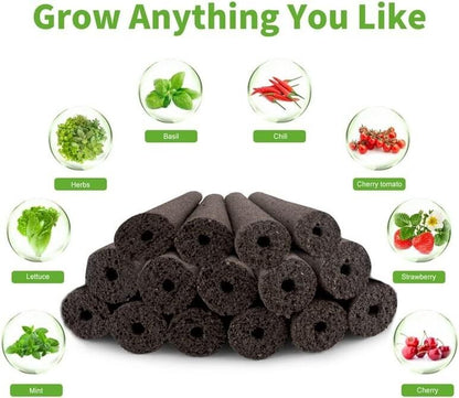 121PCS Indoor Hydroponic Garden Kit with Grow Sponges, Baskets, Domes & Labels for Fresh Herbs, Veggies & More, Easy to Use!