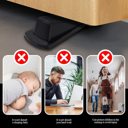 4 Pack Door Stoppers for Bottom of Door, Rubber Door Stopper Wedge