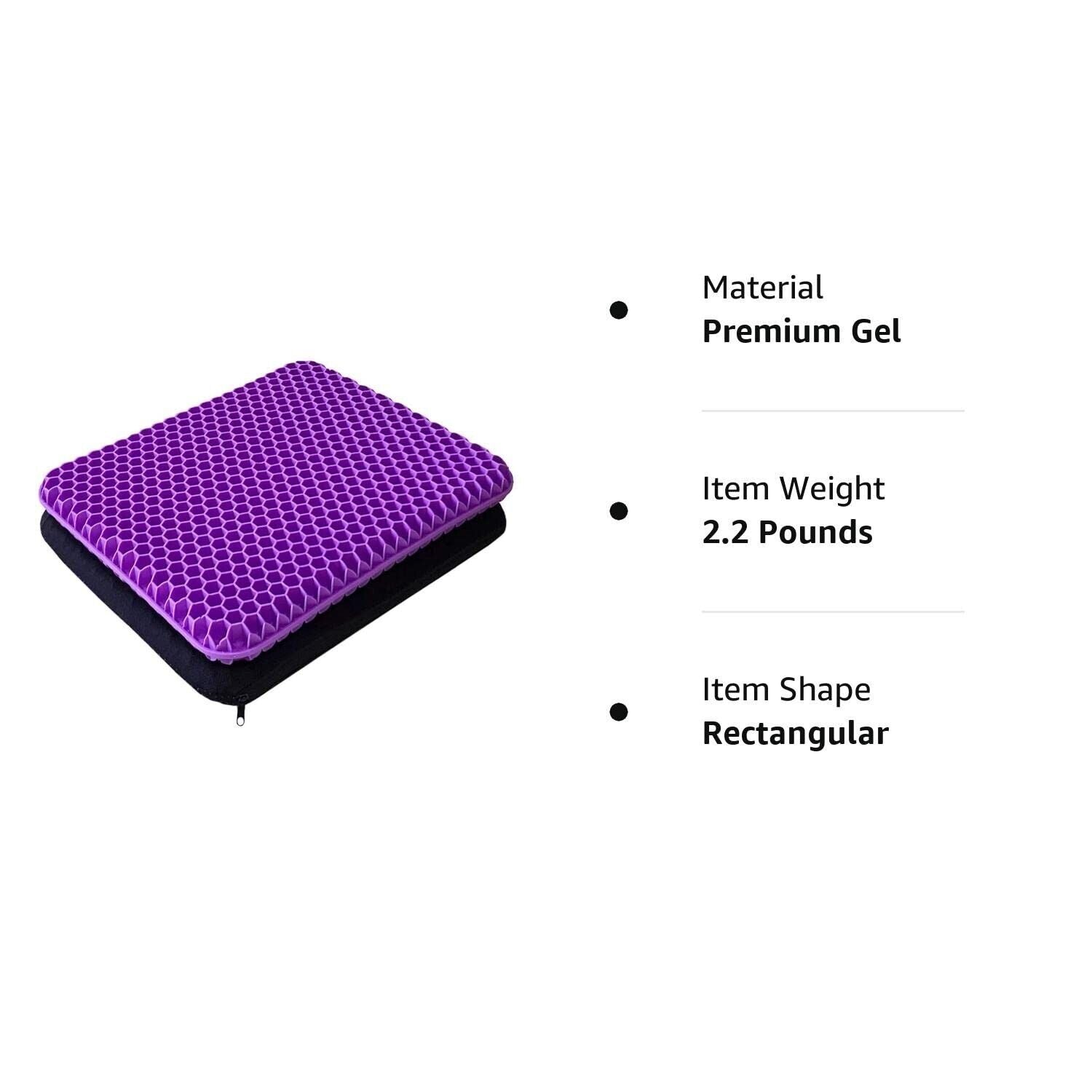 Gel Seat Cushion - Enhanced Double Thick Egg Seat Cushion with Non-Slip Cover...