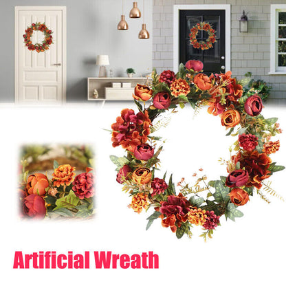 Valentine'S Front Door Wreath Green Leaf Wreath Floral Door Wreath Artificial